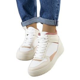 Krémes tornacipő Adite bokához bézs