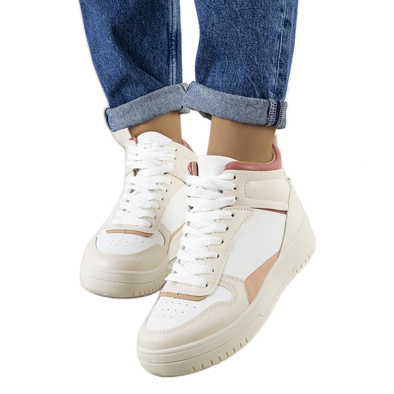 Krémes tornacipő Adite bokához bézs