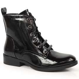 S.Barski S. Bararski lakkozott, hőszigetelt lapos sarkú női csizma fekete S.Barski S. Bararski lakkozott, hőszigetelt lapos sarkú női csizma fekete