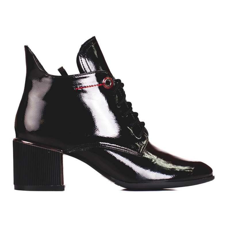 Elegáns Shelovet női fűzős csizma fekete