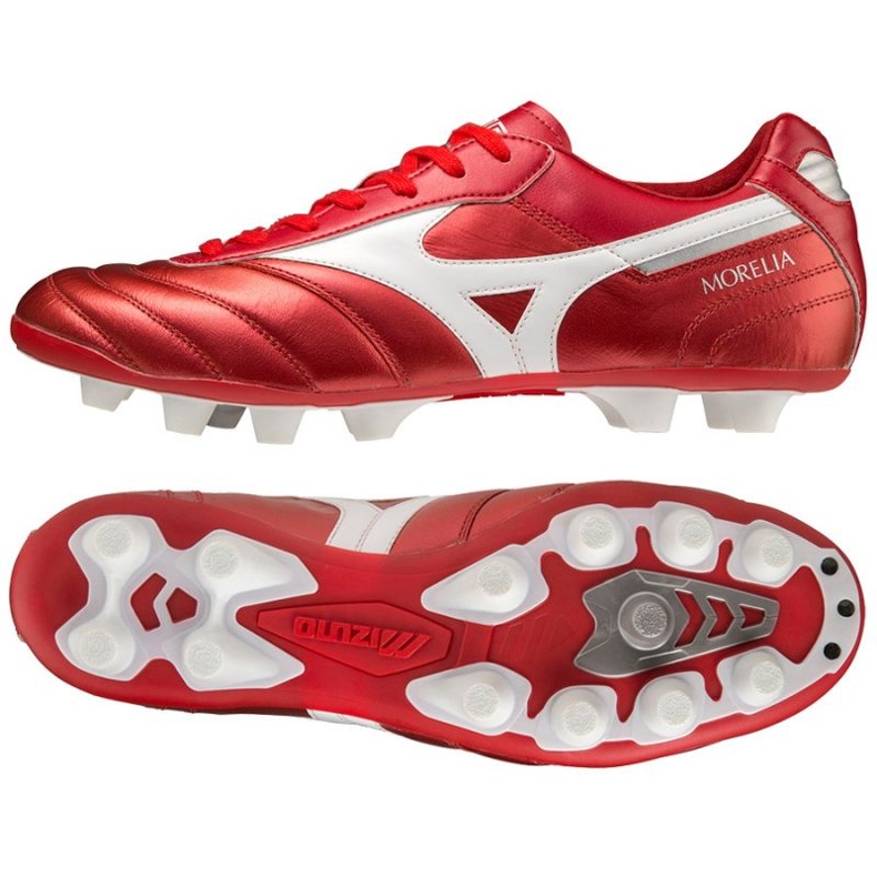 Mizuno Morelia Ii Elite Md M P1GA221260 futballcipő piros narancs és vörös