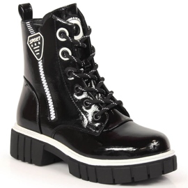 S.Barski Fekete szigetelt lakkozott csizma lányoknak S. Barskitól