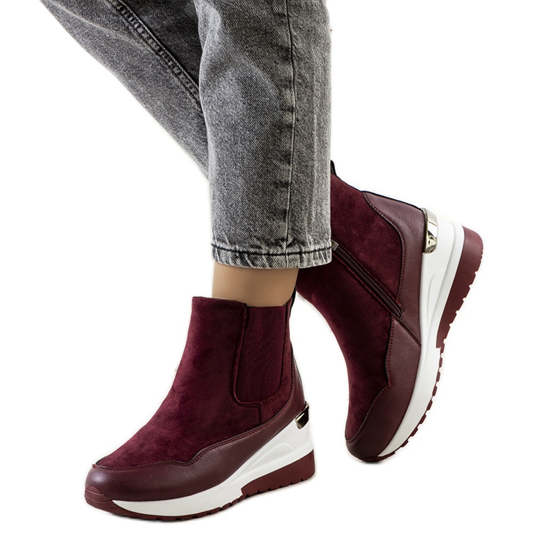 Gesztenyebarna Arkala meleg ékes csizma bordó