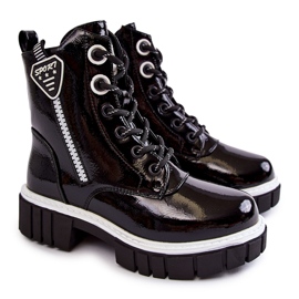 S.Barski Lakkozott fekete meleg csizma cipzárral Marcella S.Barski Lakkozott fekete meleg csizma cipzárral Marcella