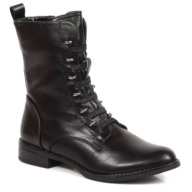 Fekete szigetelt női csizma cipzárral Jezzi