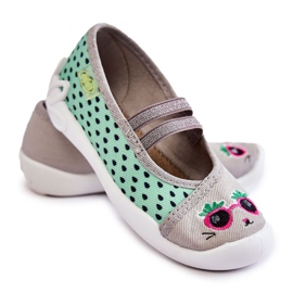 BEFADO S.A. A Balerina Befado Kitten papucs 116X304 zöld-szürke BEFADO S.A. A Balerina Befado Kitten papucs 116X304 zöld-szürke