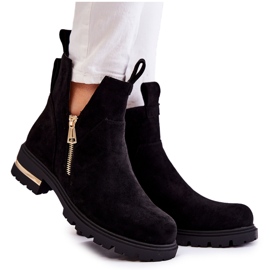 PG1 Fekete Klarissa velúr cipők kivágásokkal