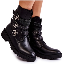 PG1 Női meleg csizma csíkokkal Sima fekete Lambert