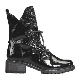 Patent női csizma Shelovet kristályokkal fekete Patent női csizma Shelovet kristályokkal fekete