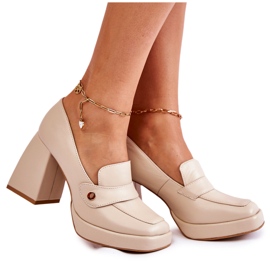 Lewski Shoes Bőr pumpák Lewski cipők 3195/2 bézs