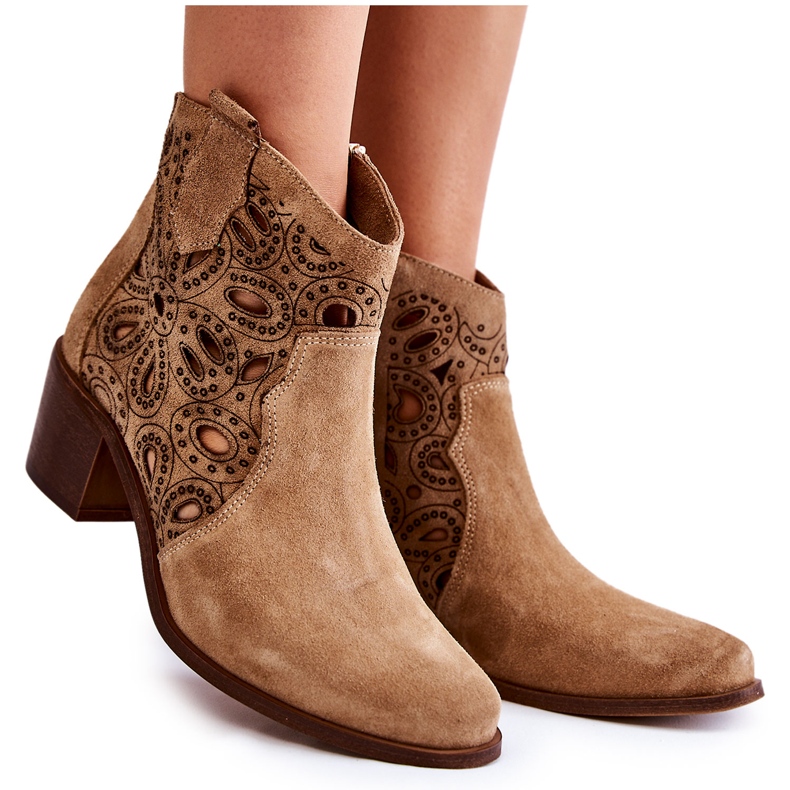 Lewski Shoes Áttört velúr cipők Lewski cipők 3170/2 bézs