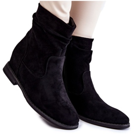 S.Barski Divatos Velúr Csizmák Rejtett Ék Fekete Finney