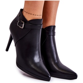 Sergio Leone Női meleg csizma magas sarkú fekete tónusban