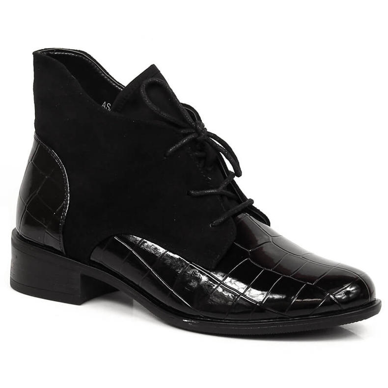 Női fűzős, hőszigetelt fekete Jezzi csizma