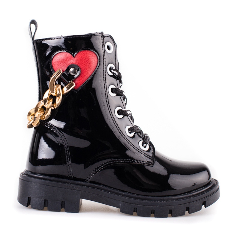 Lakkozott Shelovet lánycsizma fekete