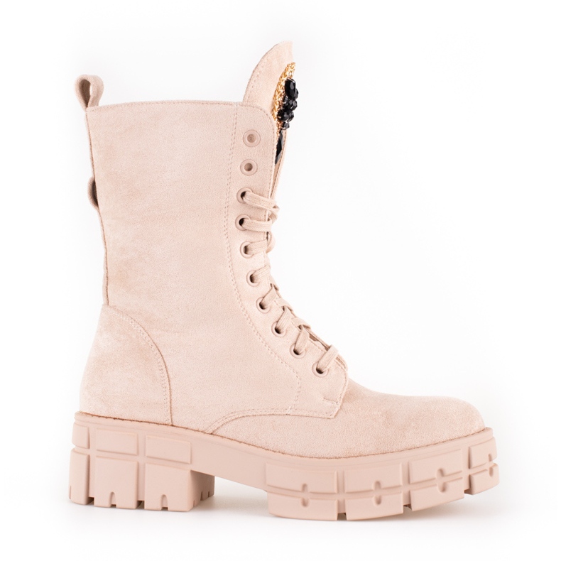 Női velúr táskák Shelovet bézs díszítéssel