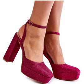 Csillogó sarkú női szandál Sötét rózsaszín Rosel Csillogó sarkú női szandál Sötét rózsaszín Rosel