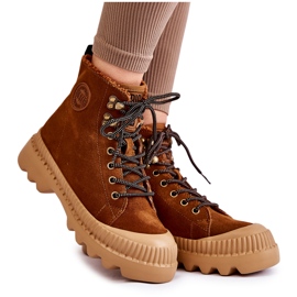 Barna velúr meleg csizma Big Star KK274520