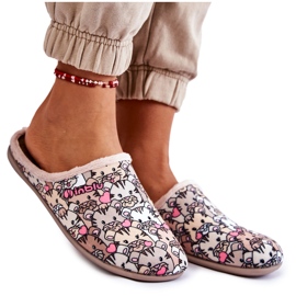 Házi készítésű papucs macskákba Inblu GF-12-011 Bézs barna sokszínű