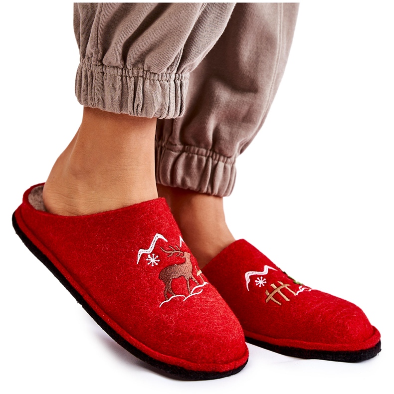 Hazai papucs Big Star KK276017 Piros-Bézs