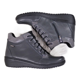 Bőr csizma, meleg éksarkú szürke Helios 524