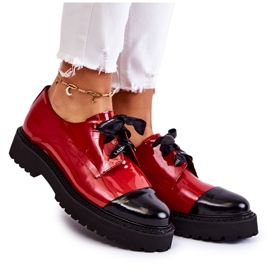 Lakkozott fűzős cipő Laura Messi 2441 piros