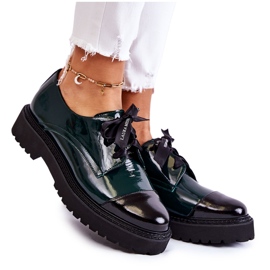 Lakkozott fűzős cipő Laura Messi 2441 zöld Lakkozott fűzős cipő Laura Messi 2441 zöld