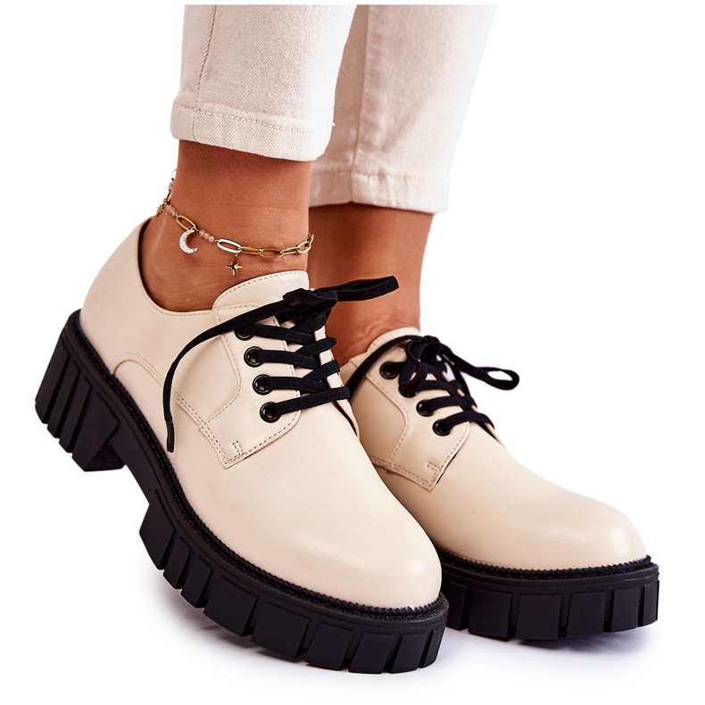 Divatos bőrcipő La.Fi 210013BE-PU Bézs