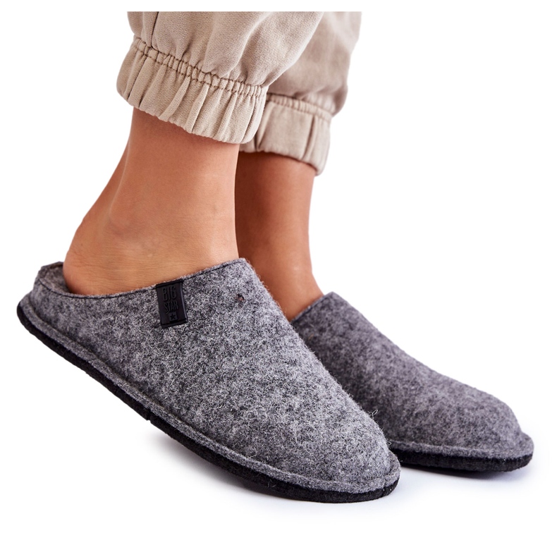 Klasszikus filc női papucs Big Star KK276014 szürke