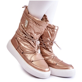 Női hőszigetelt hócsizma Big Star KK274194 Beige-Gold bézs