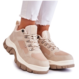 Női Trekking Cipők Trappers Memory Foam Big Star Beige KK274363 bézs