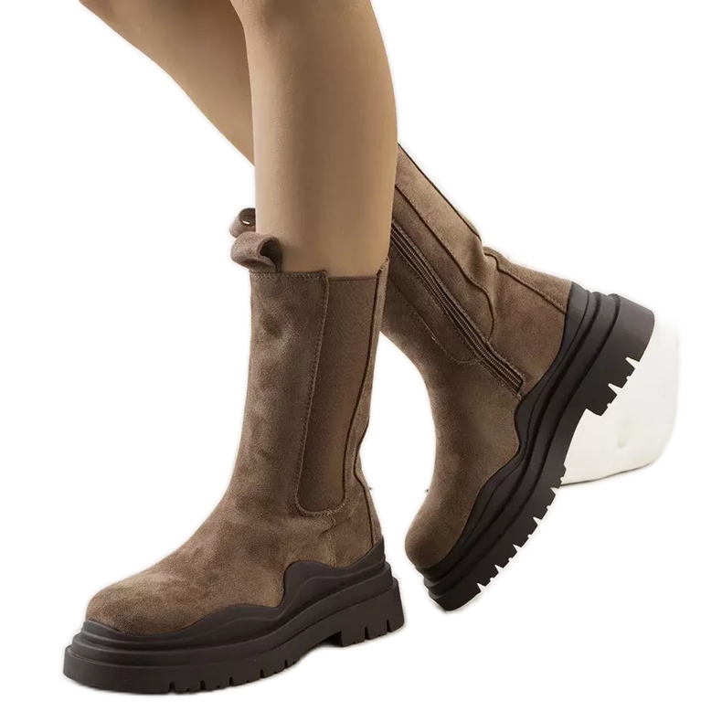 PA1 Brown Algade platformcsizma barna