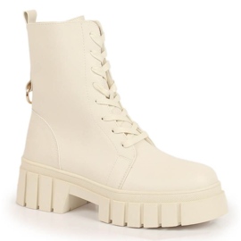 Fűzős csizma és cipzárral szigetelt Sergio Leone W SK387B bézs