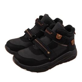 Fekete fiú csizma McKeylor tépőzárral