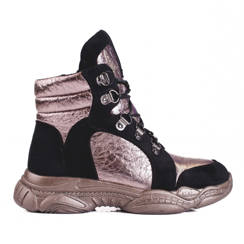 Lánycsizma vastag Shelovet talpon fekete