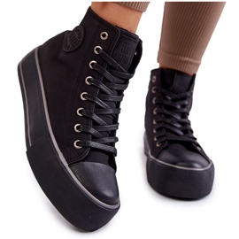 Női magas szigetelésű tornacipő Big Star KK274173 fekete Női magas szigetelésű tornacipő Big Star KK274173 fekete