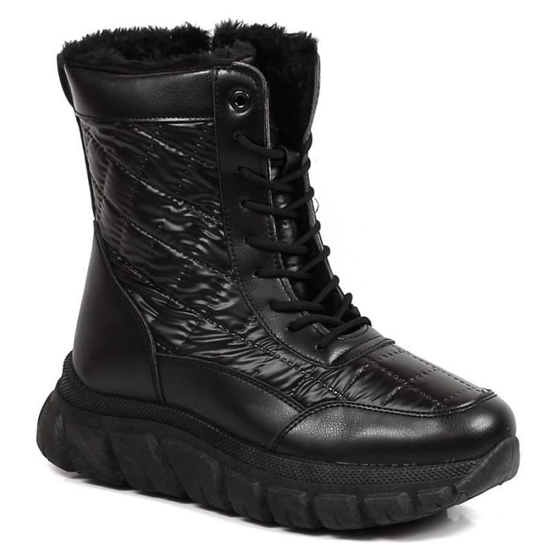 Magas csizma szőrmével Vinceza W JAN165A fekete