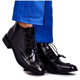 S.Barski Patent bokacsizma díszítéssel, fekete