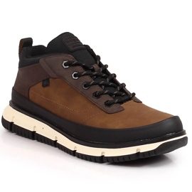 Kényelmes magas barna férfi cipő Bugatti KK153232 fekete