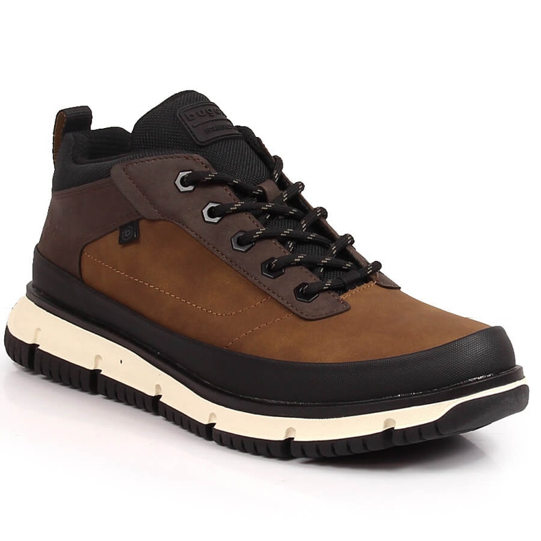 Kényelmes magas barna férfi cipő Bugatti KK153232 fekete