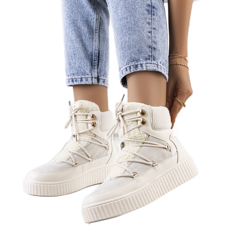 PA1 Női bézs hócsizma a Laursen márkától ekru