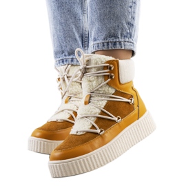 Laursen női mustáros hócsizma narancs