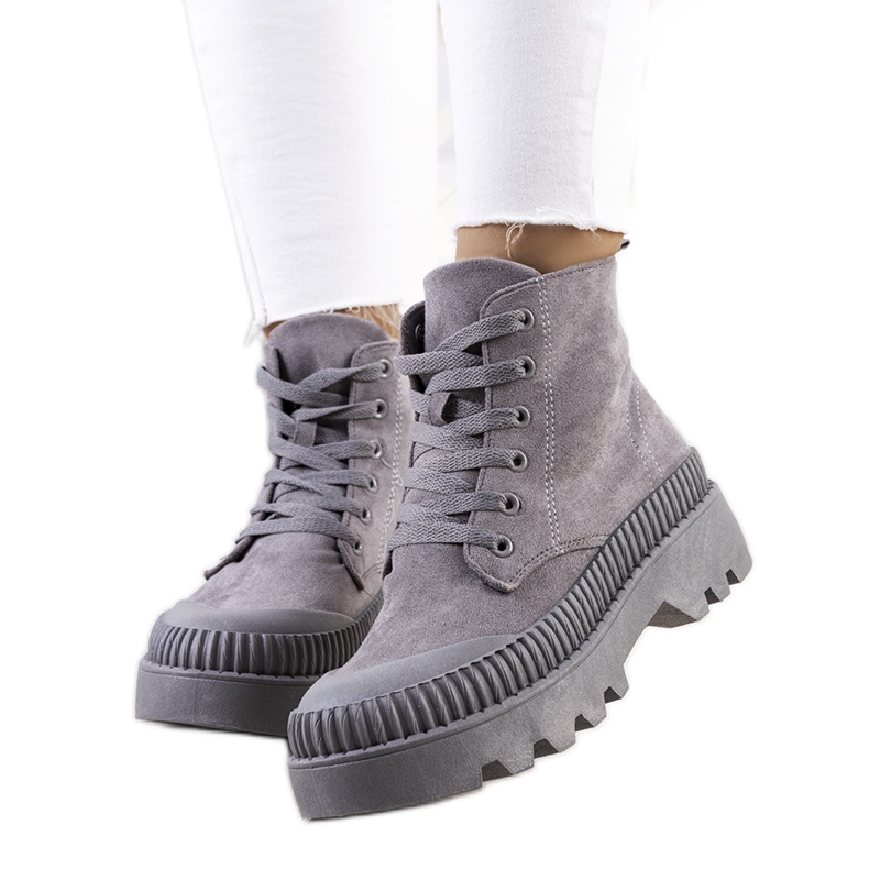 PA1 Szürke Devost öko-velúr tornacipő