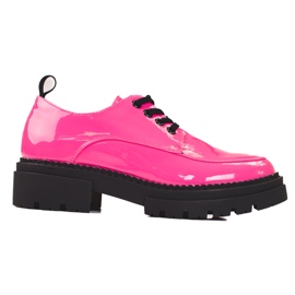 Női cipő Shelovet rózsaszín, lakkozott ökológiai bőr