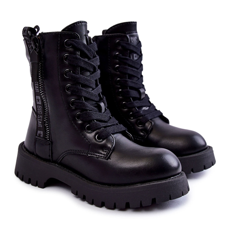 Fekete gyerekcsizma cipzárral Big Star KK374136