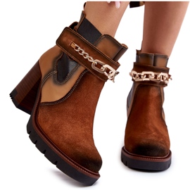 Női bőrcsizma Maciejka 05781-29 Piros bézs barna