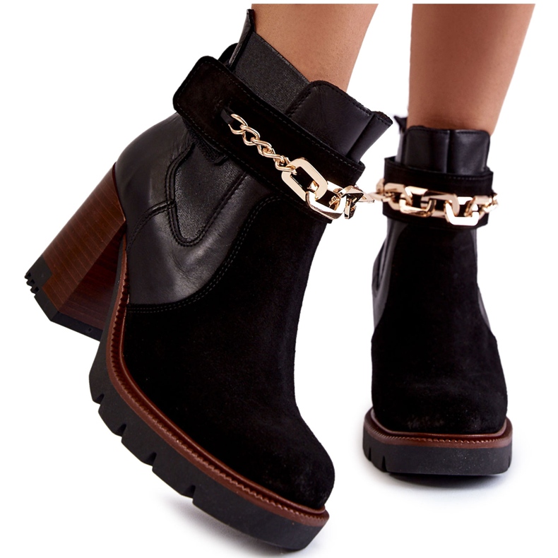 Női bőrcsizma Maciejka 05781-01 Fekete