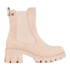W. Potocki Bézs színű női Chelsea csizma a Potockitól