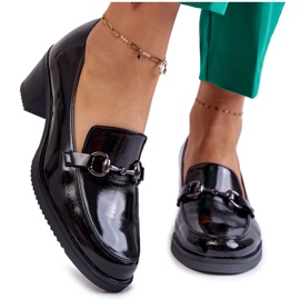 Vinceza Bőr Pumpák Egy Oszlopon Fekete Semila Dísz