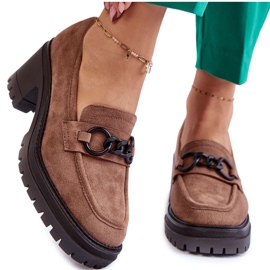 Vinceza Női velúr magas sarkú cipő sötétbézs Sanya barna